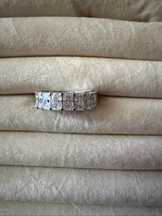 Moissanite Jewelry - 926 Sterling silver moissanite 6.30ct size 5  - Silver Tone